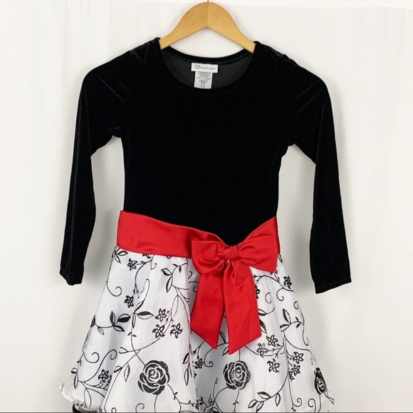 Bonnie Jean Black Velvet and Tulle Dress 8 - Picture 2 of 9